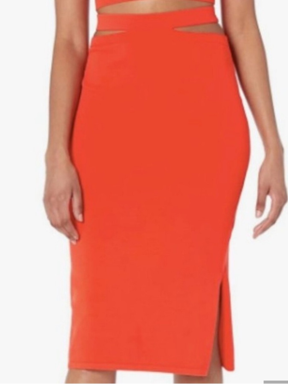 NWT The Drop Valentina fire orange pull on cut out detail skirt size XL.